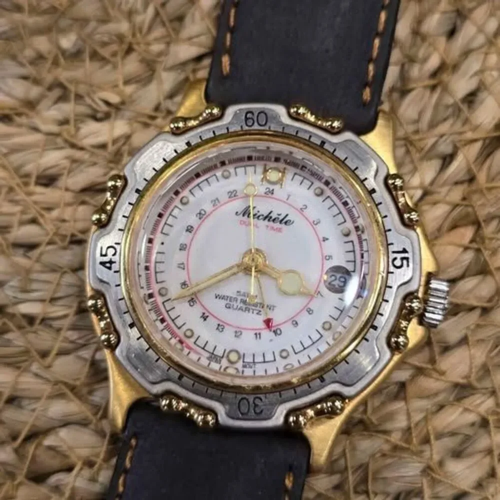 Womens Michele Dual Time Quartz Watch 71-139 40.8mm